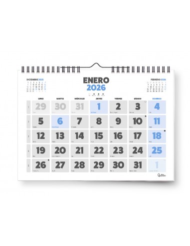 Calendario espiral pared liderpapel...