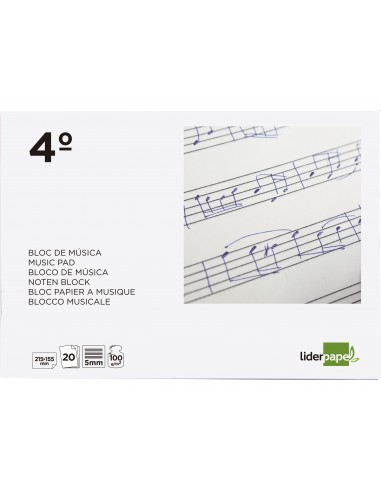 Bloc musica liderpapel pentagrama 5mm...