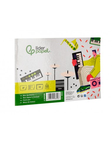 Bloc musica liderpapel pentagrama 5mm...
