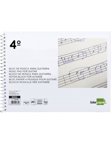 Bloc musica liderpapel para guitarra...