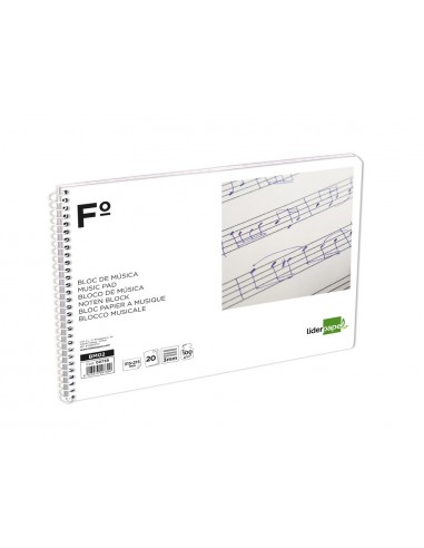 Bloc musica liderpapel pentagrama 3mm...