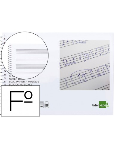 Bloc musica liderpapel pentagrama 3mm...