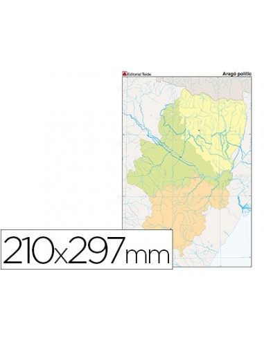 Mapa mudo color din a4 aragon politico