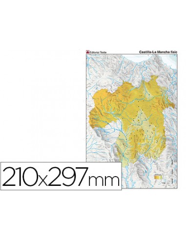 Mapa mudo color din a4 castilla-la...
