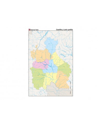 Mapa mudo color din a4 castilla-leon...