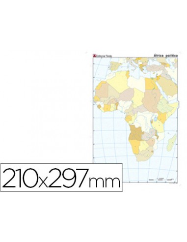 Mapa mudo color din a4 africa politico