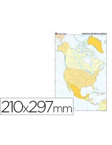 Mapa mudo color din a4 america del...