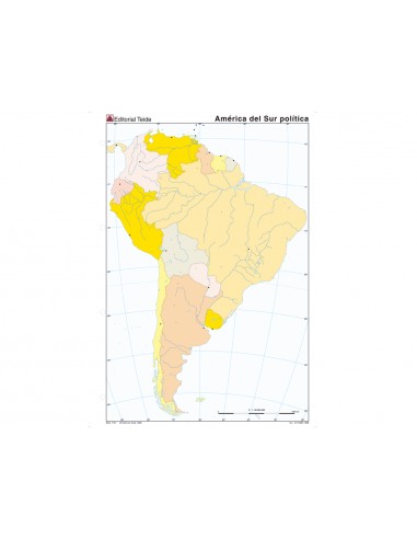 Mapa mudo color din a4 america del...