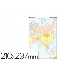 Mapa mudo color din a4 asia...