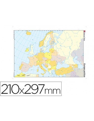 Mapa mudo color din a4 europa politico