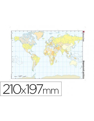 Mapa mudo color din a4 planisferio...