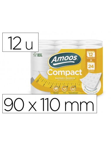 Papel higienico amoos 2 capas 110 mm...