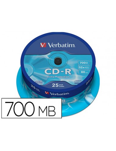 Cd-r verbatim capacidad 700mb...