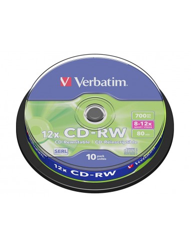 Cd-rw verbatim serl capacidad 700mb...