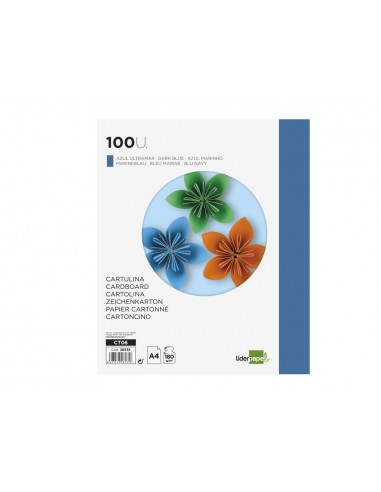 Cartulina liderpapel a4 180g/m2 azul...
