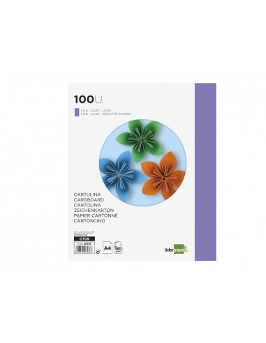 Cartulina liderpapel a4 180g/m2 lila...