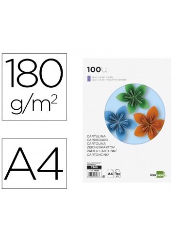 Cartulina liderpapel a4 180g/m2 lila...