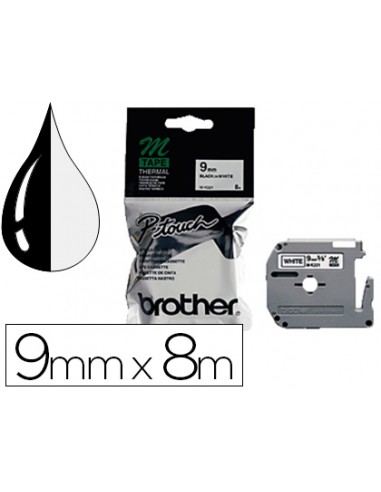 Cinta brother mk-221 blanco-negro 9mm...
