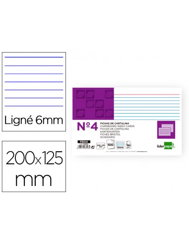 Ficha liderpapel rayada nº4 125x200...