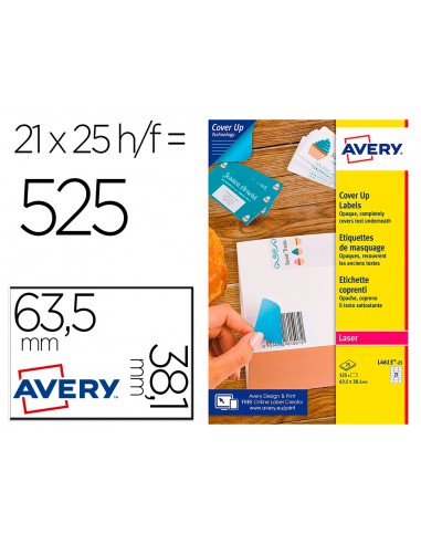 Etiqueta adhesiva cubriente avery...