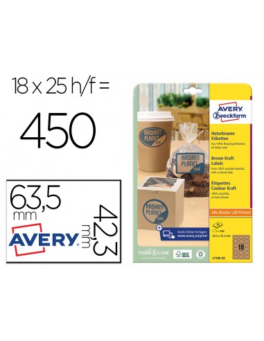 Etiqueta adhesiva avery kraft efecto...