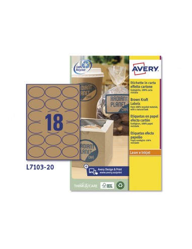 Etiqueta adhesiva avery kraft efecto...