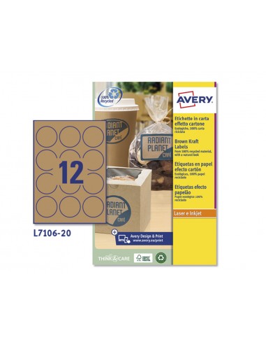 Etiqueta adhesiva avery kraft efecto...