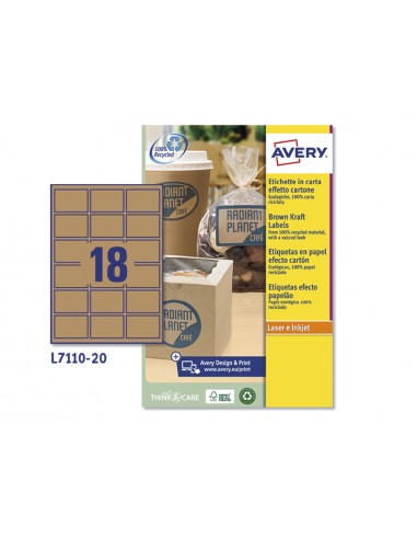 Etiqueta adhesiva avery kraft efecto...