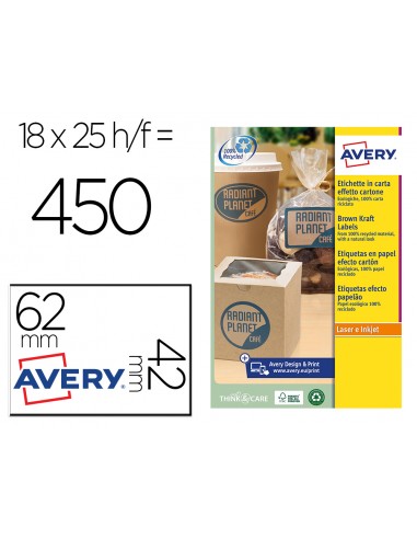Etiqueta adhesiva avery kraft efecto...