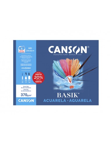 Papel acuarela basik canson din a4+...