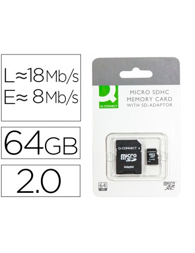 Memoria sd micro q-connect flash 64...
