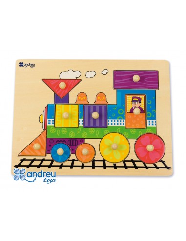 Puzle andreutoys madera tren 10 piezas