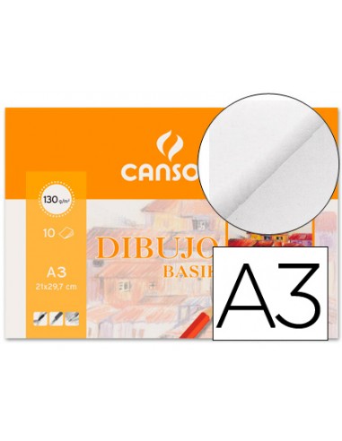 Papel dibujo basik 130 gr din a3...