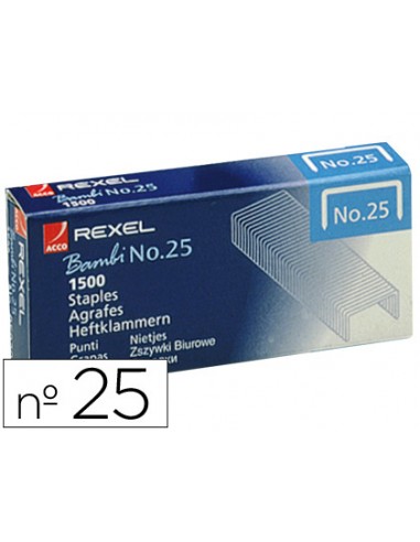 Grapas rexel nº25 21/4 caja de 1500...