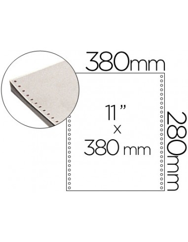 Papel continuo 380x11 blanco caja de...