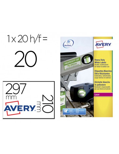 Etiqueta adhesiva resistente avery...