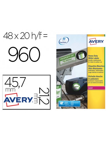 Etiqueta adhesiva resistente avery...