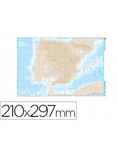 Mapa mudo b/n din a4 españa...