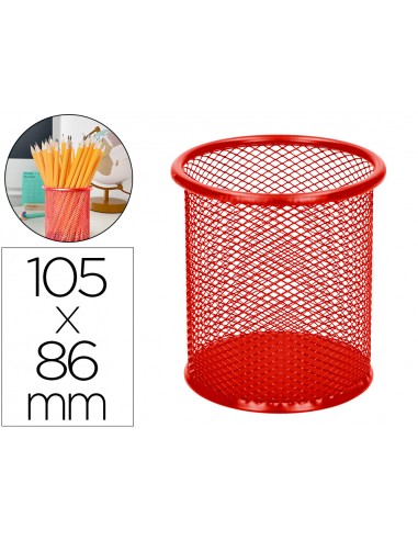 Cubilete portalapices q-connect rojo...