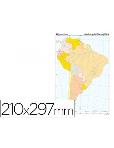 Mapa mudo color din a4 america del...