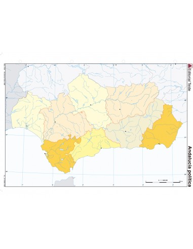 Mapa mudo color din a4 andalucia...