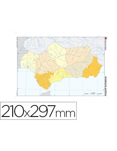 Mapa mudo color din a4 andalucia...
