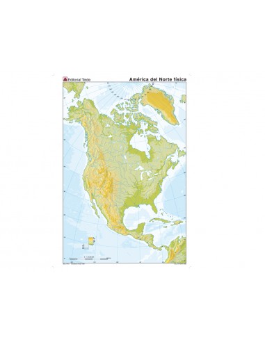 Mapa mudo color din a4 america del...