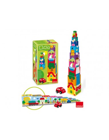 Puzle diset cubos apilables coche