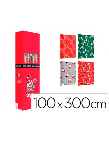 Papel de regalo basika navidad rollo...
