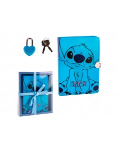 Diario stitch con candado...