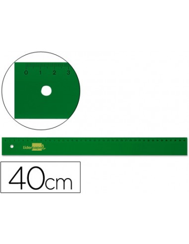 Regla liderpapel 40 cm acrilico verde