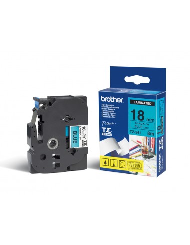 Cinta brother tze541 azul-negro 18mm...