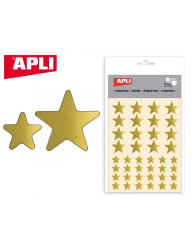 Gomets apli estrella oro bolsa con 3...