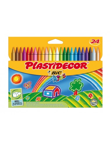 Lapices cera plastidecor caja de 24...